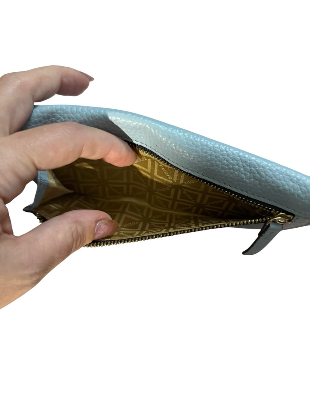 LODIS Light Blue Pebbled Leather Continental Wallet - Picture 6 of 7